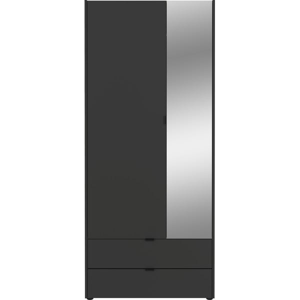 Antracitno siva garderobna omara z ogledalom 84x196 cm Tuscon – Germania