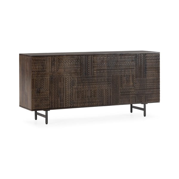 Temno rjava komoda iz masivnega manga 160x75x40 cm Kalai – MOME-image-3