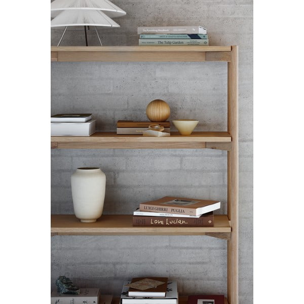 Regal v hrastovem dekorju v naravni barvi 86x160x30 cm Braidwood – Actona-image-1