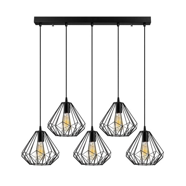 Črna viseča svetilka s kovinskim senčilom Diamond – Opviq lights