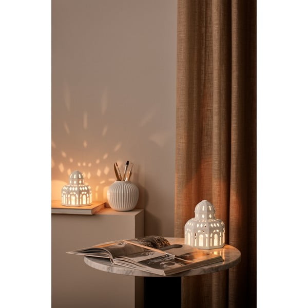 Beli keramični božični svečnik Kähler Design Lighthouse, ø 12 cm-image-1