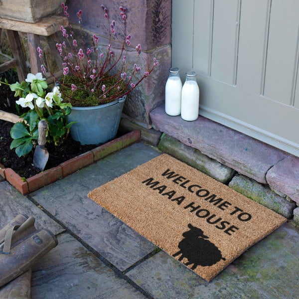 Predpražnik iz kokosovih vlaken 40x60 cm Welcome to Maaa House – Artsy Doormats-image-3