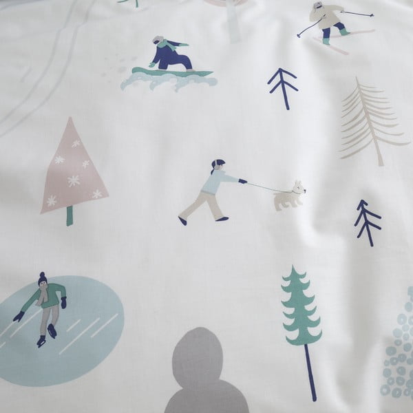 Bela bombažna posteljnina za zakonsko posteljo 200x200 cm Winter Fun – Bianca-image-4