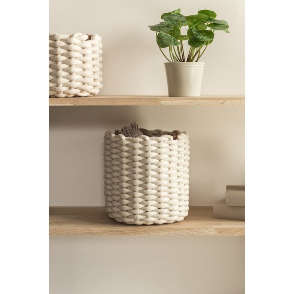 Tekstilna košara ø 25x25 cm Peach Skin Round M – Bigso-image-1