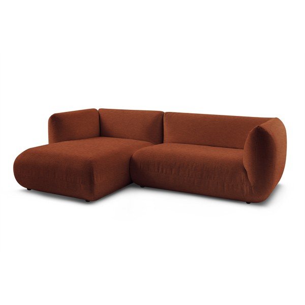Oranžni kotni žametni kavč (levi kot) Lecomte - Bobochic Paris-image-3