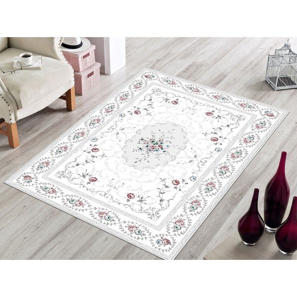 Belo-siva preproga Vitaus Flora, 120 x 180 cm-image-2