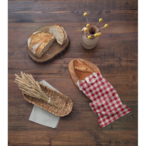 Torba za kruh Really Nice Things Linen Bread Bag Red Vichy-image-1