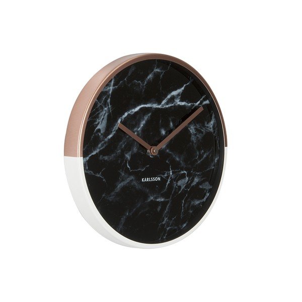 Marmorna stenska ura Karlsson Marble Delight z bakrenimi kazalci-image-1