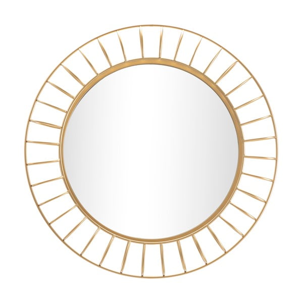 Stensko ogledalo z okvirjem v zlati barvi Mauro Ferretti Glam Ring, ø 81 cm