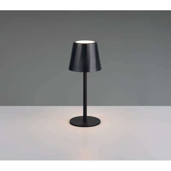 Mat črna LED namizna svetilka s kovinskim senčilom (višina 21 cm) Diaz – Reality-image-1