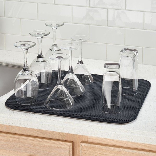 Črna podloga za sušenje posode iDesign iDry, 45,7 x 40,6 cm-image-1