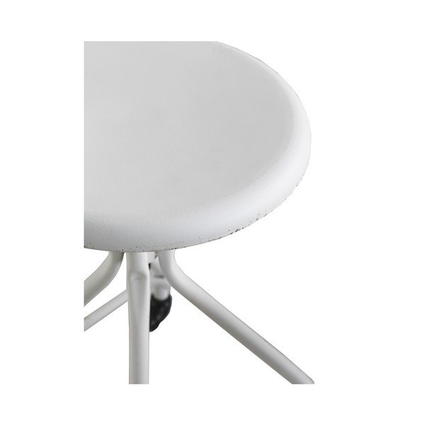 Bel kovinski stolček na kolesih z nastavljivo višino Geese Industrial Style-image-1