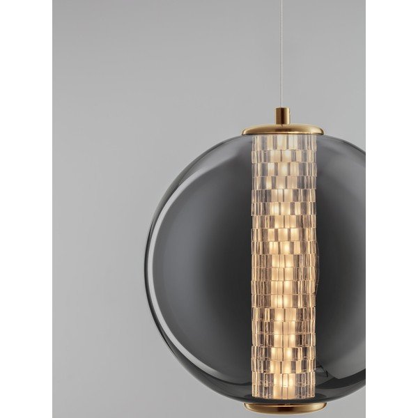 Siva kovinska LED viseča svetilka s steklenim senčilom ø 22 cm Navi – Nova Luce-image-4