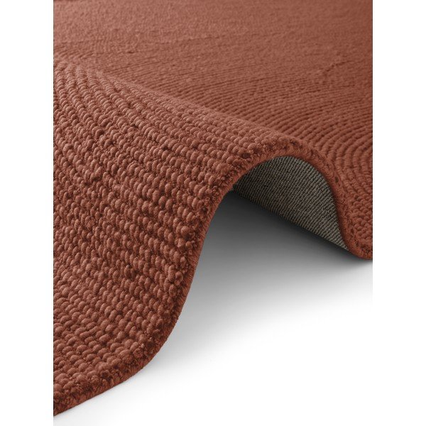 Opečnato oranžna ročno tkana volnena okrogla preproga ø 150 cm Calmio – Hanse Home-image-4