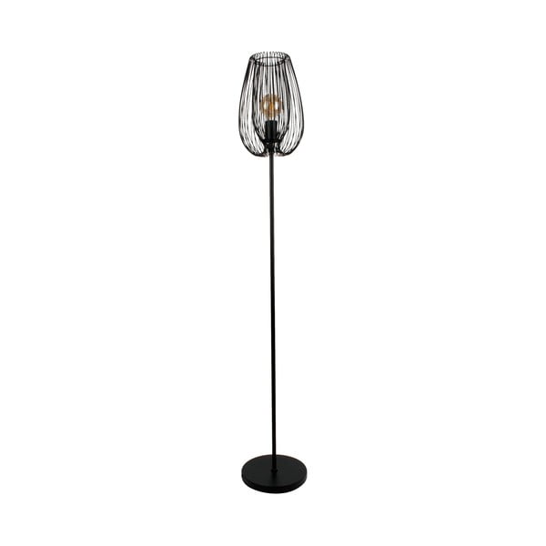 Črna talna svetilka Leitmotiv Lucid, višina 150 cm