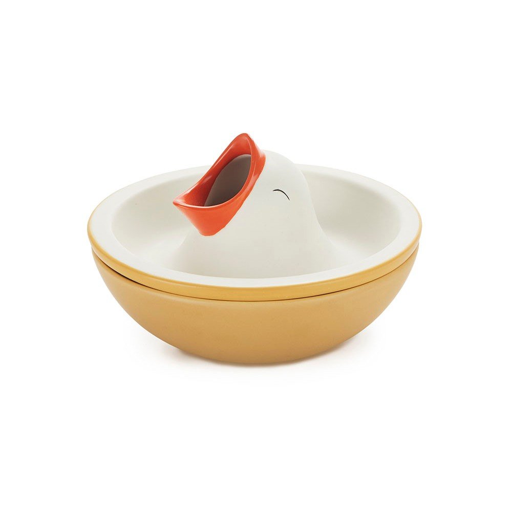 Rumena/bela keramična skledica za serviranje 250 ml Hungry Bird