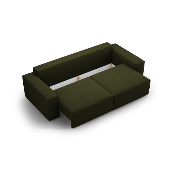 Temno zelena raztegljiva sedežna garnitura iz tkanine bouclé 247 cm Jodie – Micadoni Home-image-3