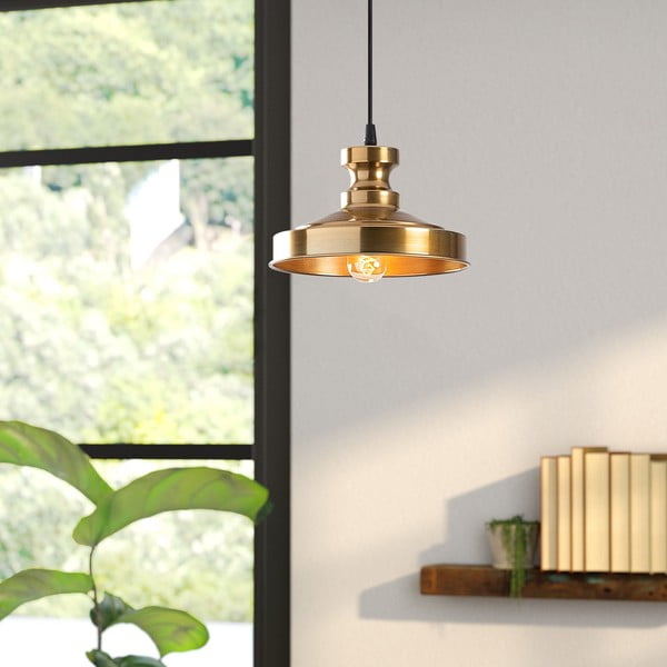 Viseča svetilka v zlati barvi s kovinskim senčilom ø 22 cm Berceste – Opviq lights-image-1