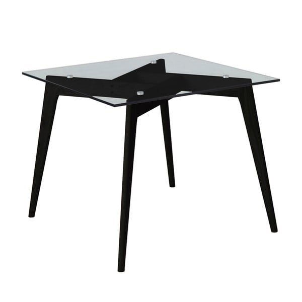 Kvadratna jedilna miza s črnimi nogami Marckeric Janis, 90 x 90 cm