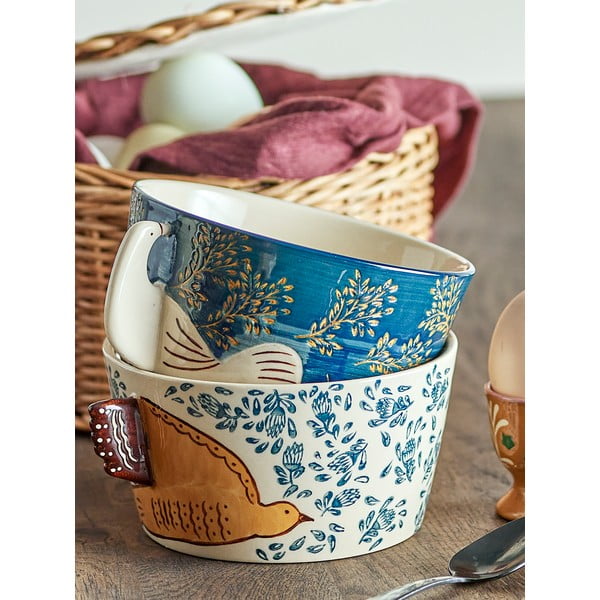 Modra lončena skledica 460 ml Hezha – Bloomingville-image-2