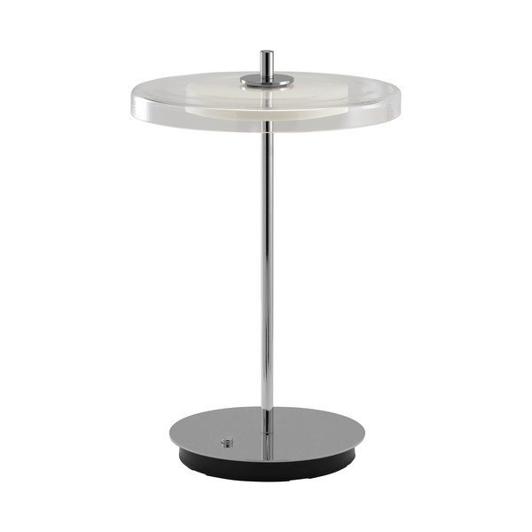 Jeklena LED namizna svetilka z USB priključkom v srebrni barvi s steklenim senčilom (višina 31 cm) Asteria Move – UMAGE-image-3