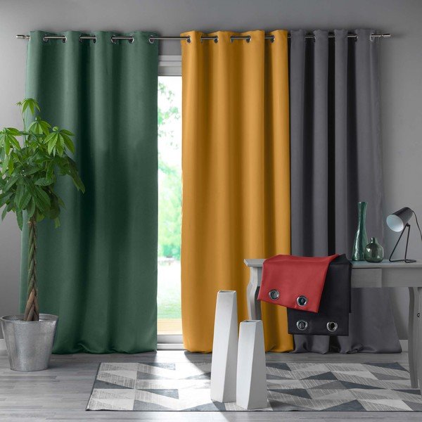 Oker rumena zatemnitvena zavesa 135x240 cm Occult – douceur d'intérieur-image-2