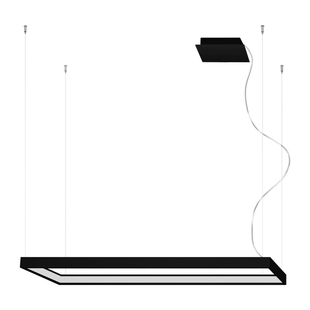 Črna kovinska LED viseča svetilka TUULA