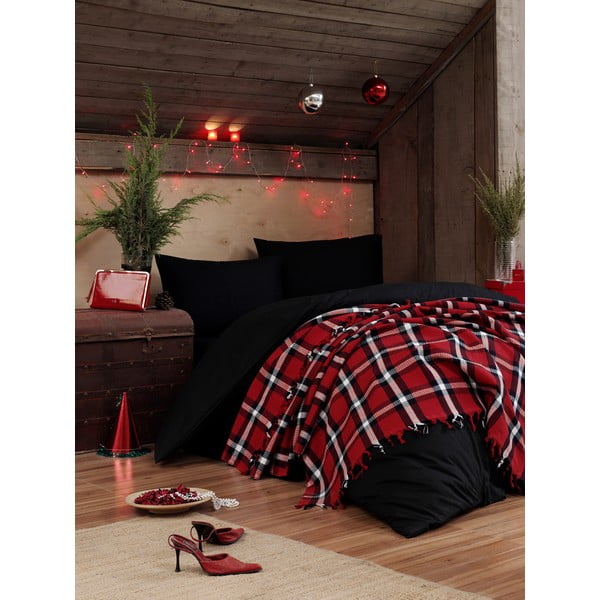 Lahka bombažna posteljna pregrinjala Iskoc Red, 200 x 240 cm