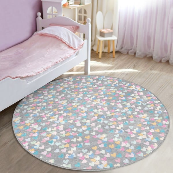 Svetlo siva otroška preproga ø 80 cm Comfort – Mila Home-image-1