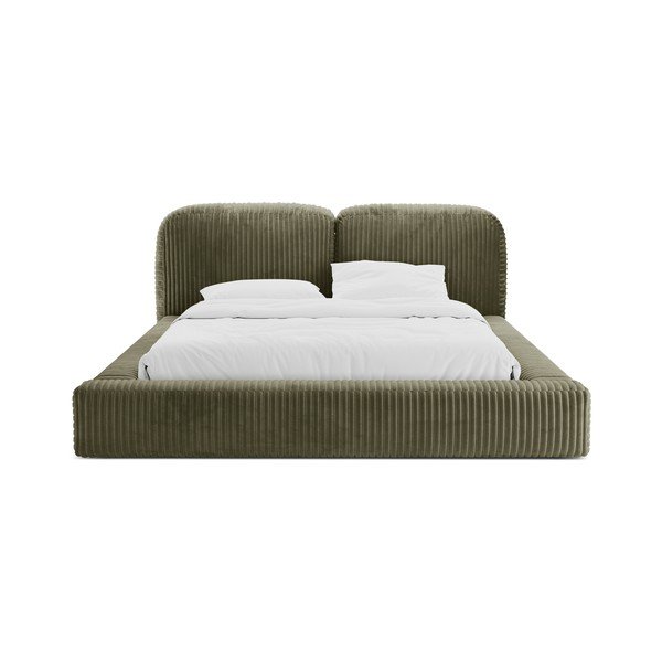 Zelena oblazinjena zakonska postelja s prostorom za shranjevanje in z letvenim dnom 160x200 cm Martina – Micadoni -image-4