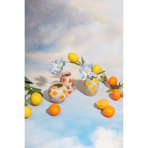 Vaze v kompletu 3 ks iz kamenine (višina 9,5 cm) Fruit – Sass & Belle-image-2