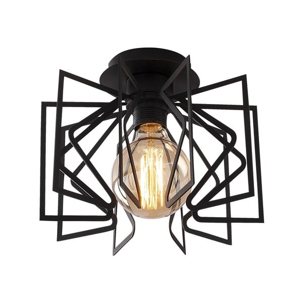 Črna stropna svetilka s kovinskim senčnikom ø 26 cm Nemrut – Opviq lights