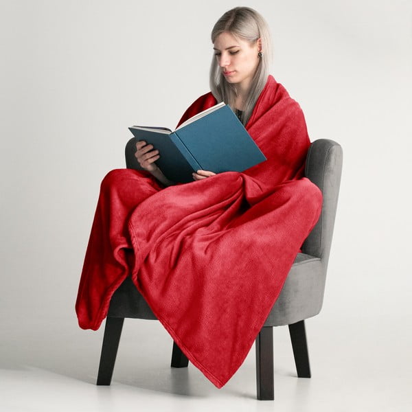 Rdeča odeja iz mikrovlaken DecoKing Mic, 160 x 210 cm-image-1