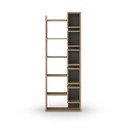 Črn/naraven regal v hrastovem dekorju 60x168,5 cm Eladi – Marckeric