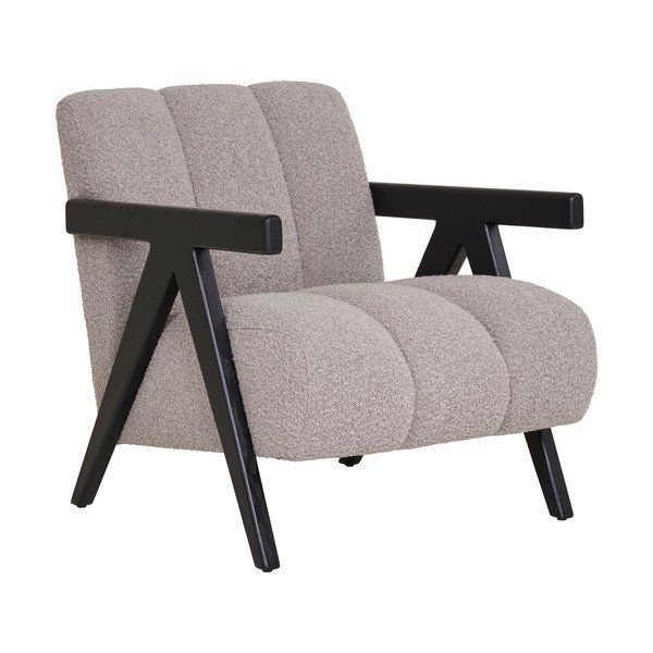 Svetlo siv fotelj iz tkanine bouclé Florence – House Nordic
