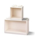 Komplet 2 otroških belih stenskih polic iz kock LEGO®