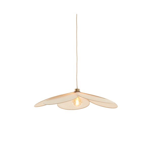 Kremno bela viseča svetilka s tekstilnim senčilom Fyano – Light & Living-image-2