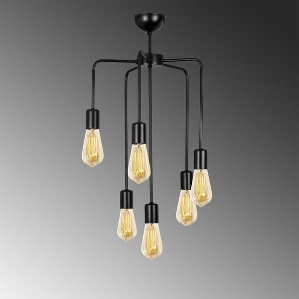 Črna kovinska viseča svetilka Opviq lights Linos-image-1