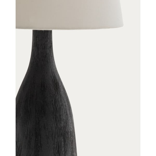 Črna/kremno bela namizna svetilka s tekstilnim senčilom (višina 56 cm) Luvia – Kave Home-image-4