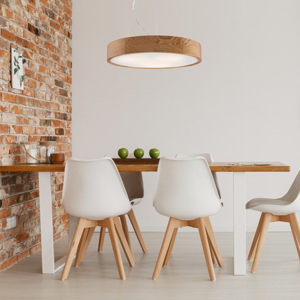 Rjava viseča svetilka s steklenim senčnikom ø 47 cm Eveline – LAMKUR-image-1