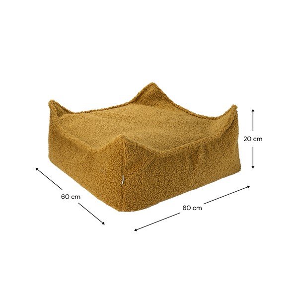 Rjava otroška vreča za sedenje iz tkanine bouclé Square – Wigiwama-image-4