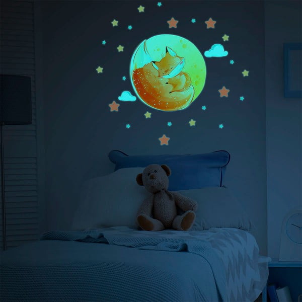 Otroška stenska nalepka 30x30 cm Dreamy Fox - Ambiance-image-3