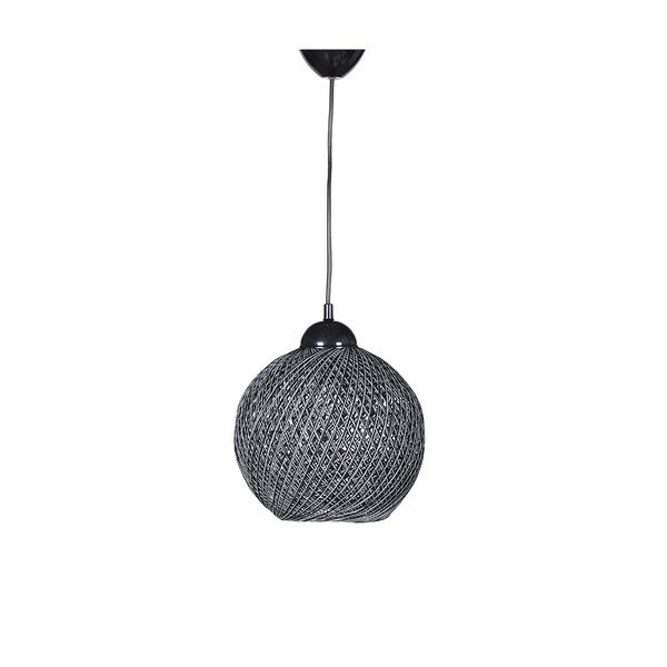Črna/siva viseča svetilka s tekstilnim senčilom ø 22 cm – Opviq lights