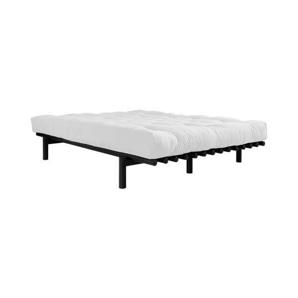 Dvoposteljna postelja z vzmetnico Karup Design Pace Comfort Mat Black/Natural, 140 x 200 cm