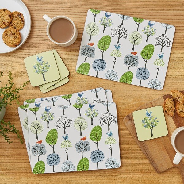 Podstavki za kozarce iz plute v kompletu 4 ks Forest Birds – Cooksmart ®-image-1