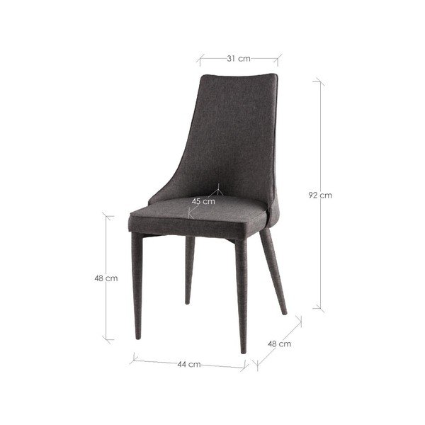 Komplet 2 temno sivih jedilnih stolov sømcasa Flora-image-2