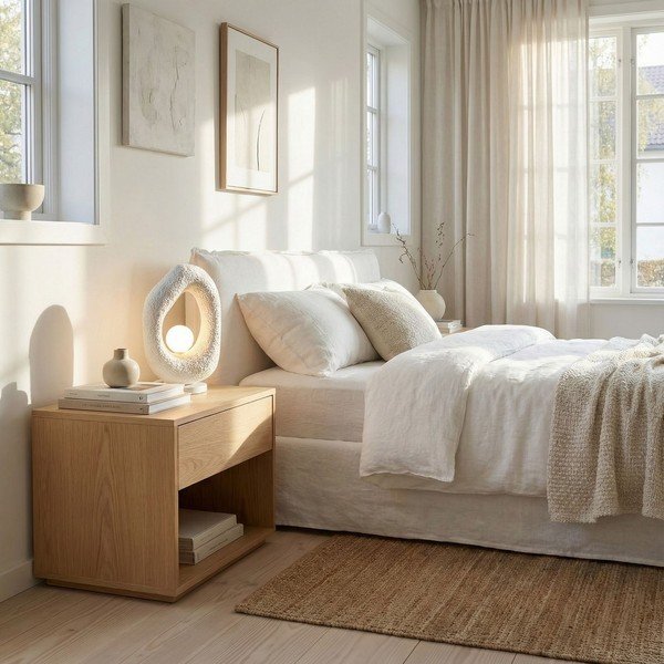 Bela kovinska namizna svetilka (višina 50 cm) Lore – Opviq lights-image-4