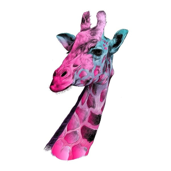Slikanje na steklo 3D Art Graphico Žirafa, 50 x 50 cm