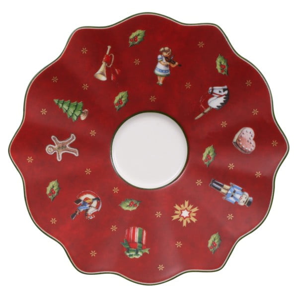 Rdeči porcelanasti krožnik z božičnim motivom Villeroy&Boch, ø 13 cm