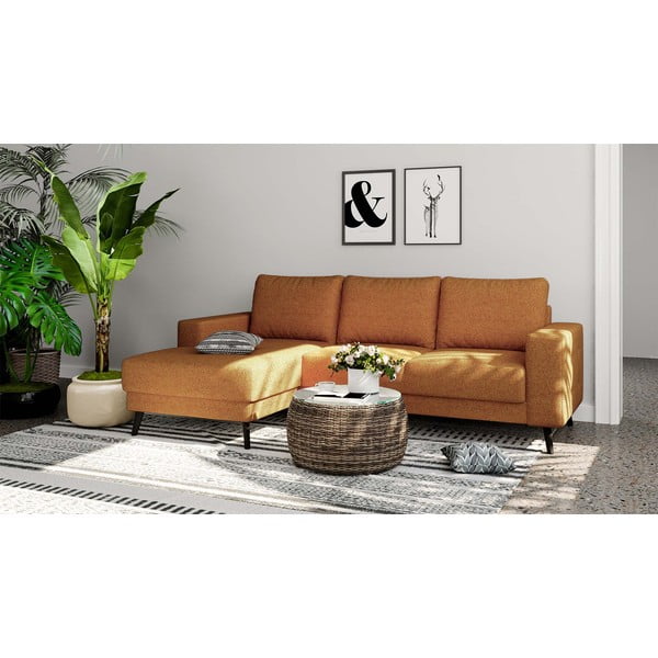 Oranžna kotna sedežna garnitura (levi kot) Fynn – Ghado-image-1